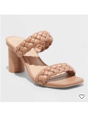 a new day Braided Double-Strap Block Heel Sandal - Nude